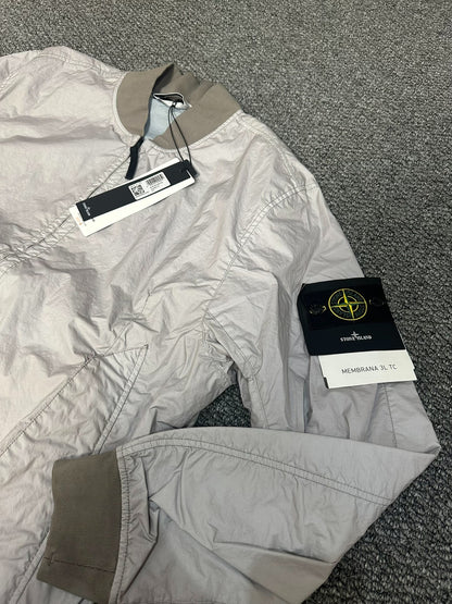 stone island 3l tc jacket in silver gray