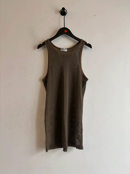 helmut lang cotton tank top in brown