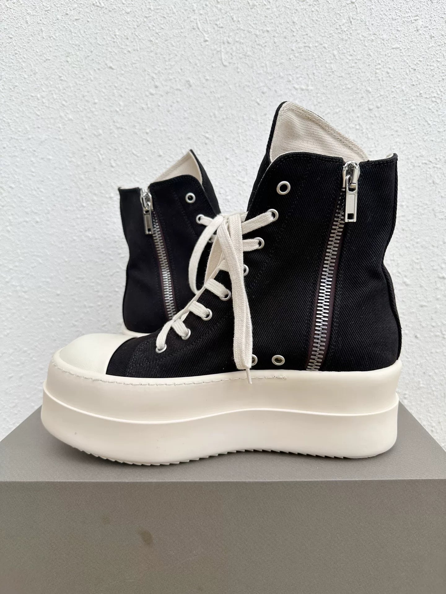 Rick Owens DRKSHDW Canvas Thick Sole Sneakers