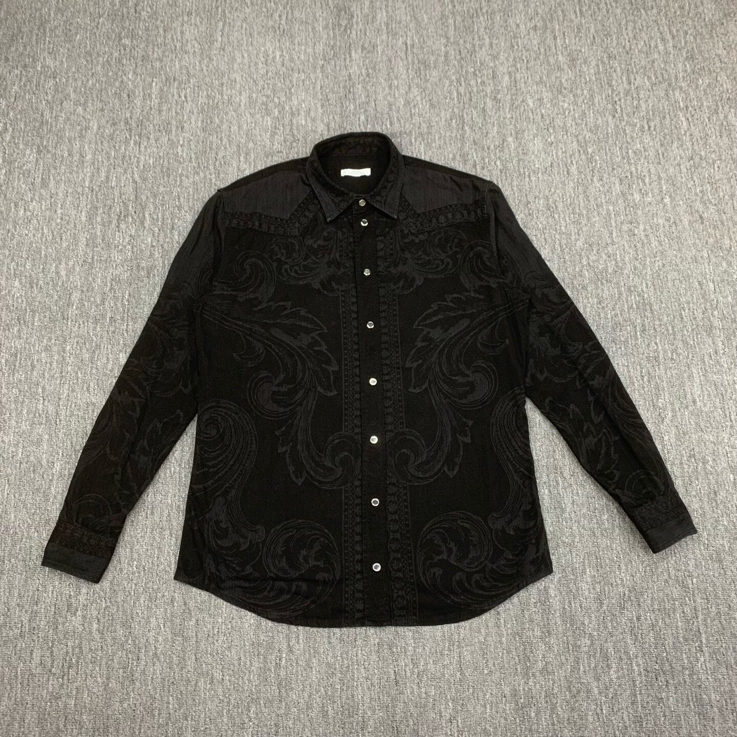 versace black patterned long sleeve shirt