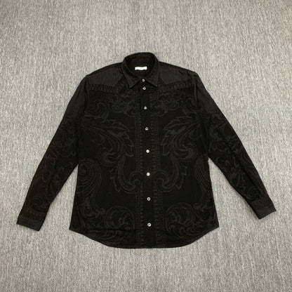 versace black patterned long sleeve shirt