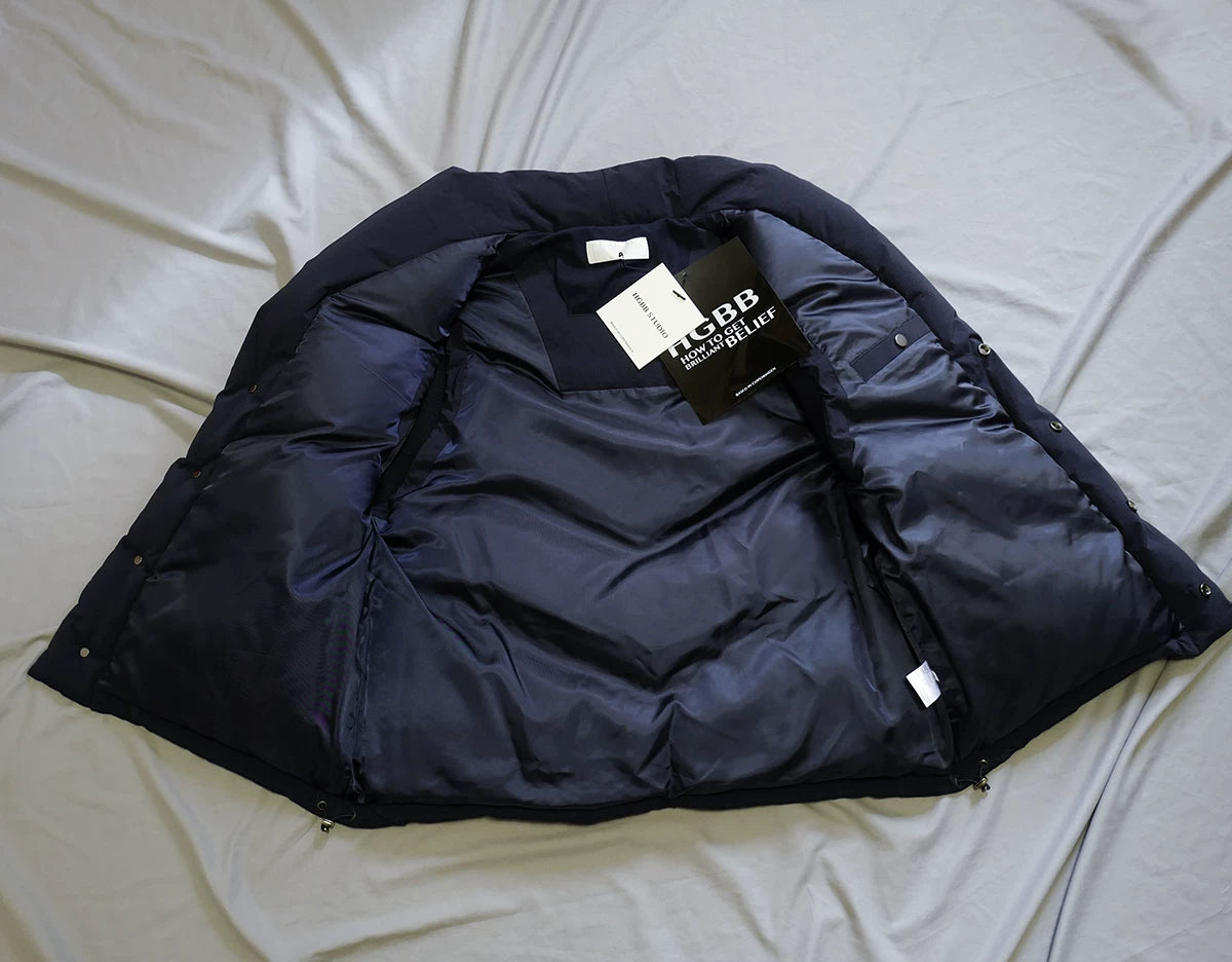 navy alaska down vest for winter