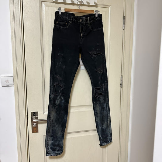 Saint Laurent Black Distressed Jeans