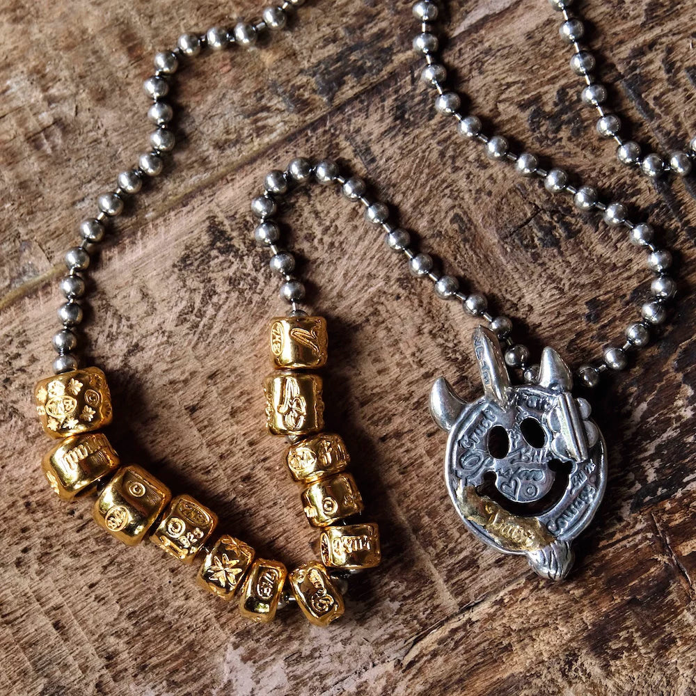 bill wall leather gold bead necklace