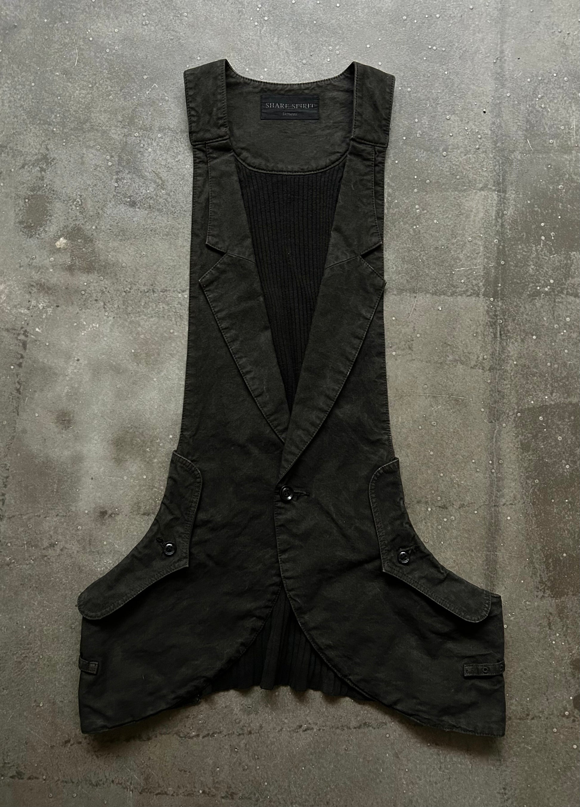 black denim vest with unique design