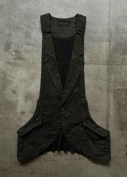 black denim vest with unique design