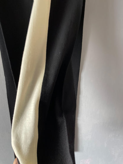 yohji yamamoto striped double-layer scarf