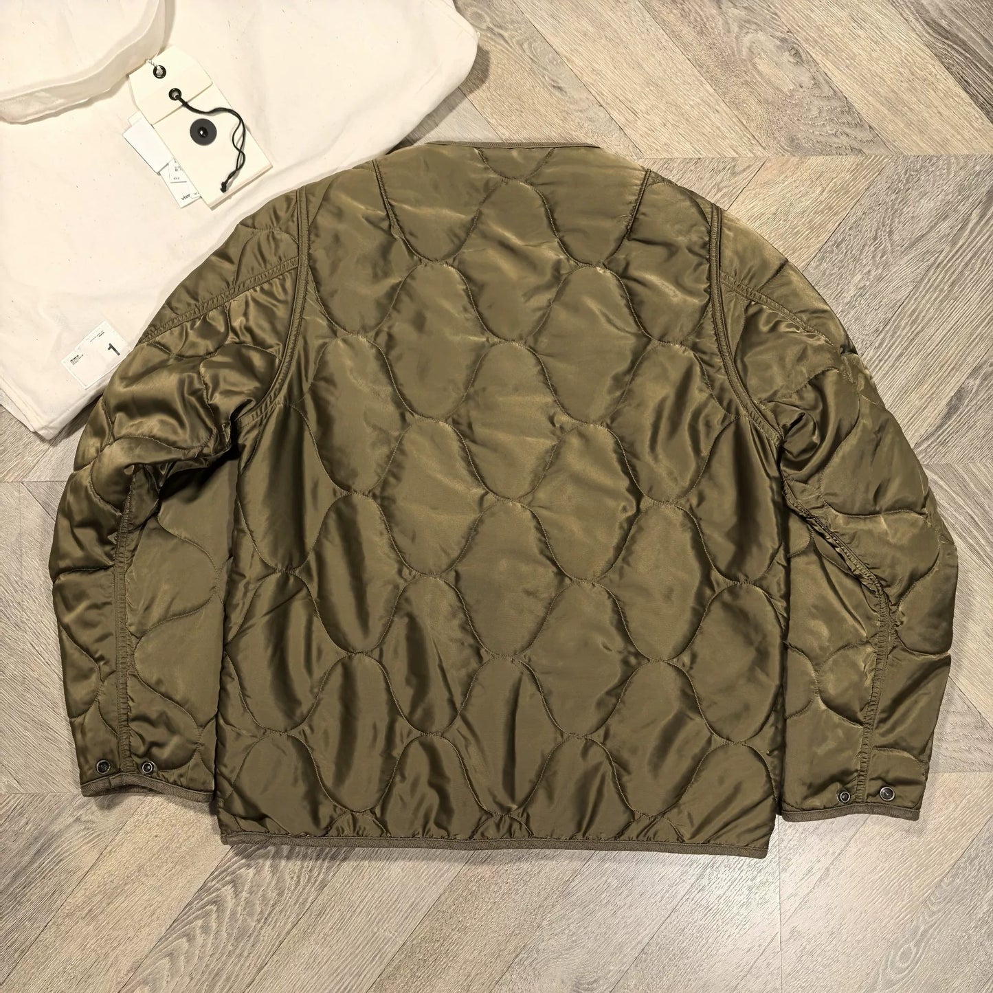 visvim iris liner jacket in olive green