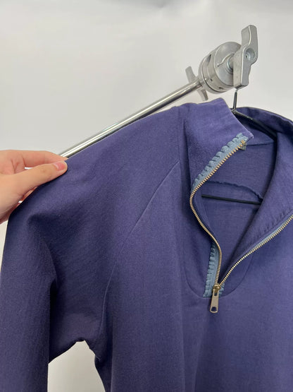 Yohji Yamamoto Zip Neck Long Sleeve Sweatshirt