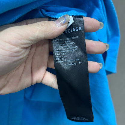 balenciaga blue wave short sleeve shirt