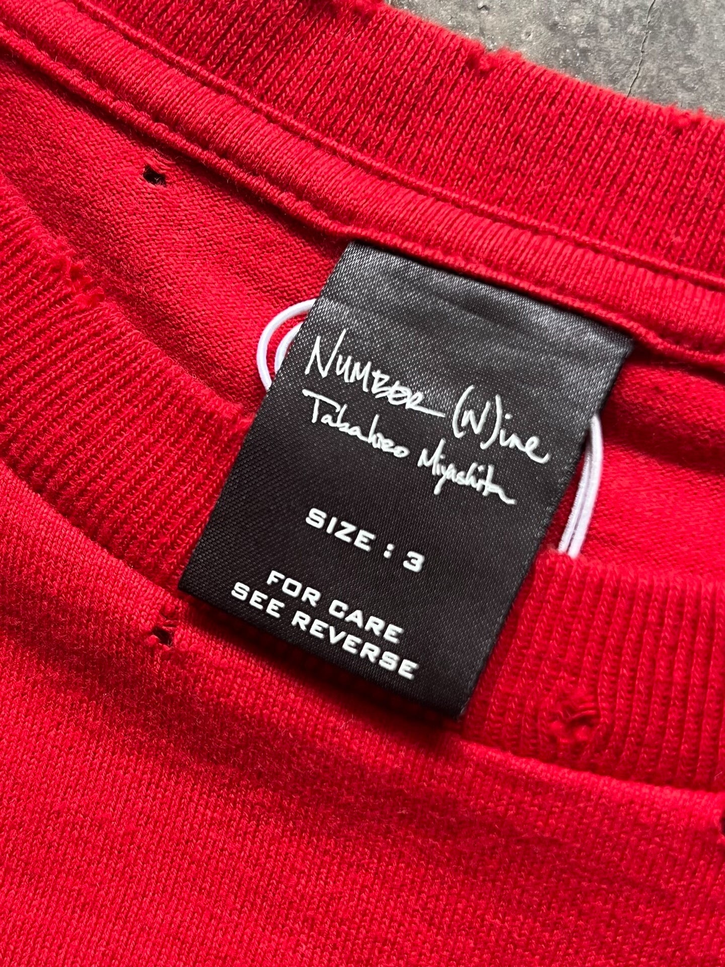 red graphic slogan t-shirt