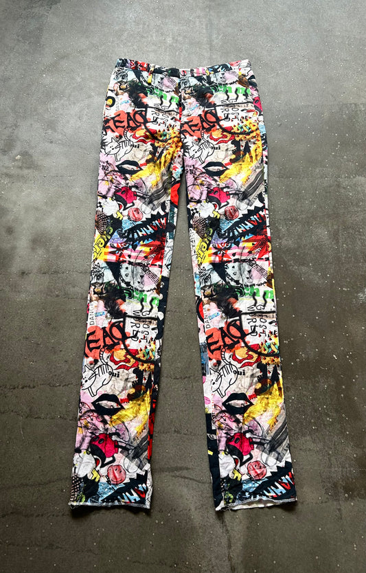 Nozomi Ishiguro Graffiti Print Long Pants