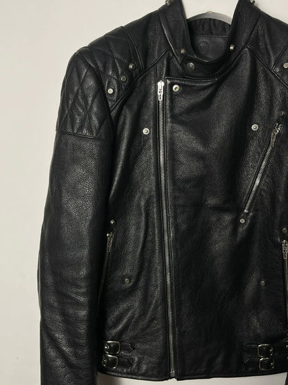 alexander mcqueen leather jacket with swallow design