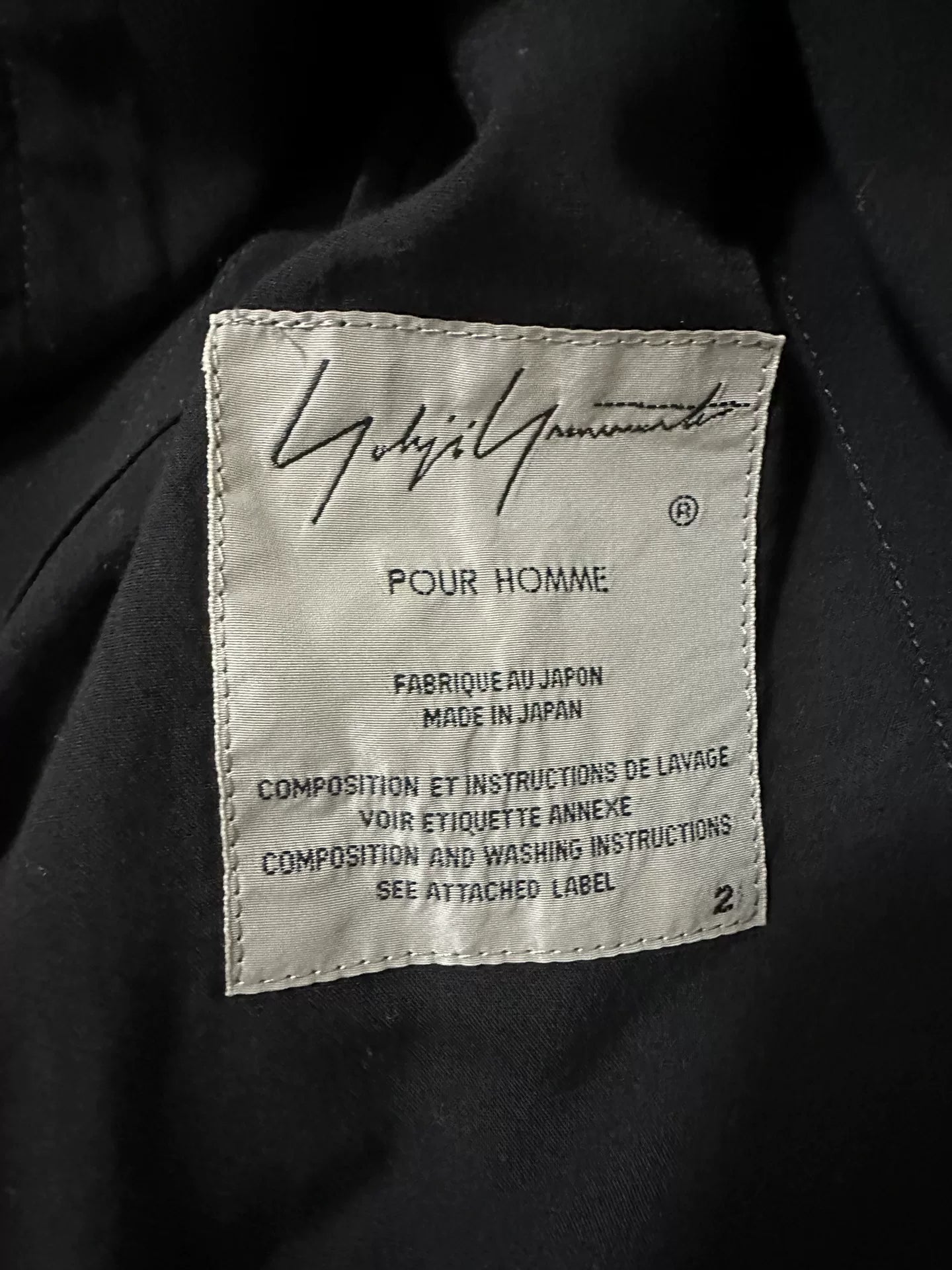 Yohji Yamamoto 20SS Black Collarless Rayon Jacket