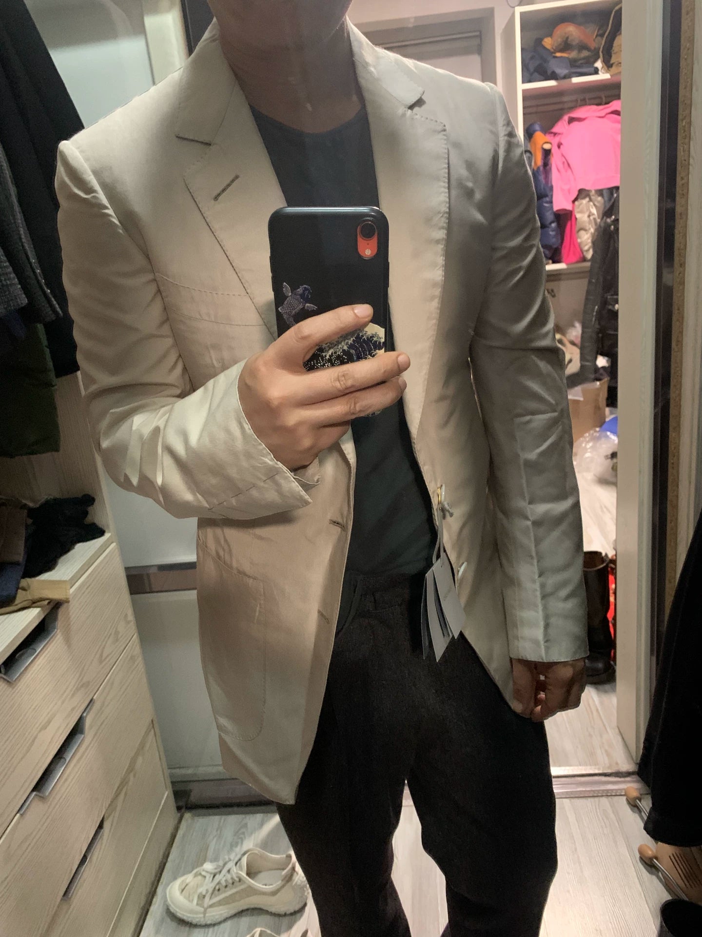 stylish tom ford silk blazer in beige