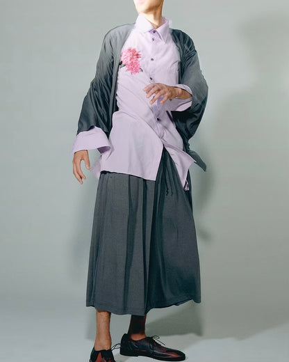 Elegant Purple Embroidered Shirt by Yohji Yamamoto