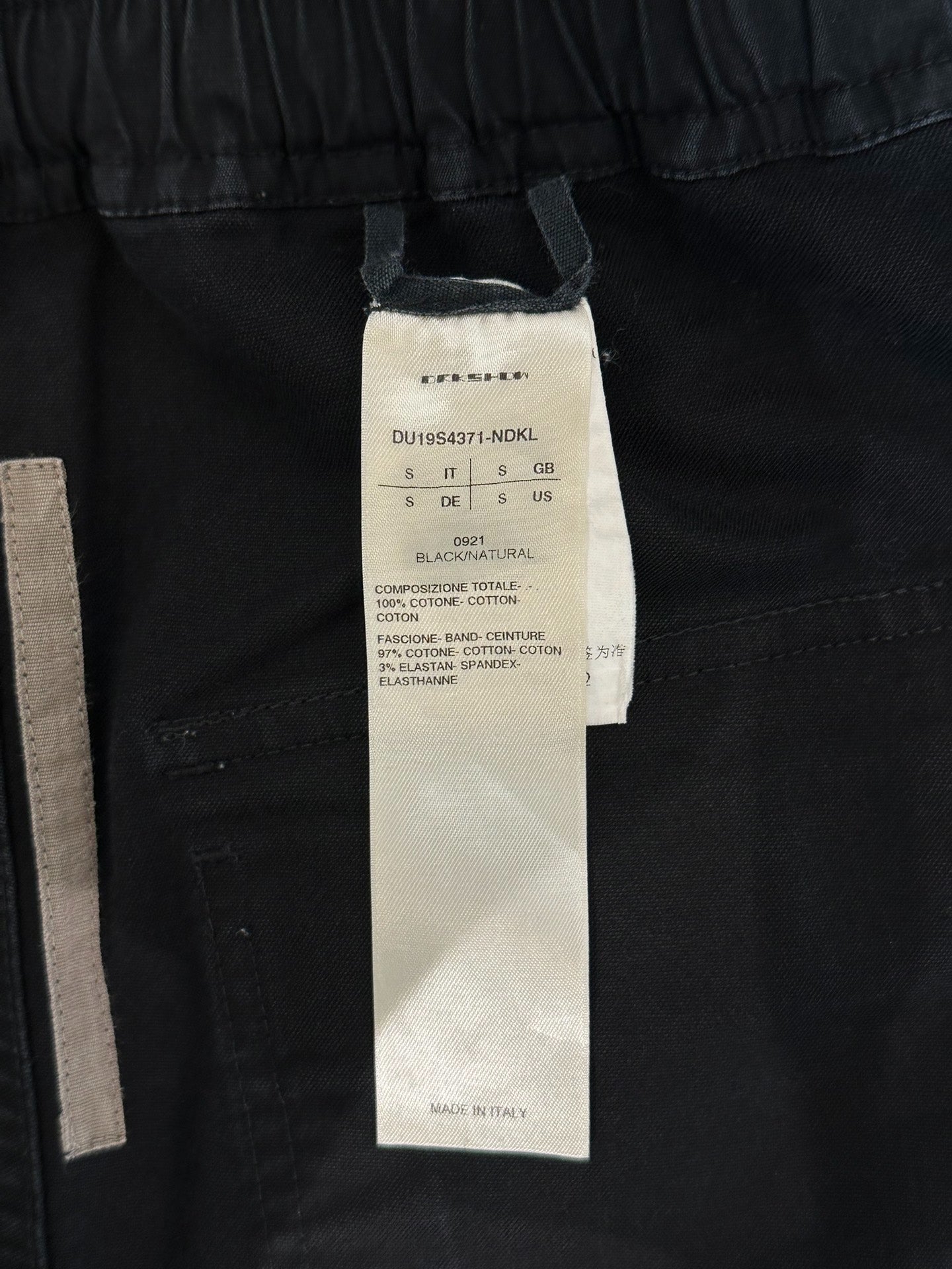 Rick Owens Drkshdw Cargo Button Fly Pants S