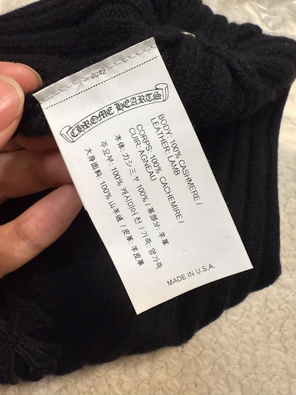 Chrome Hearts Cross Patch Black Cashmere Beanie