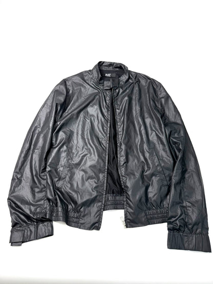 raf simons black motorcycle jacket size 50