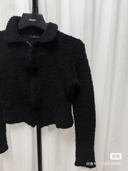 Yohji Yamamoto Y's Black Cropped Zip Jacket