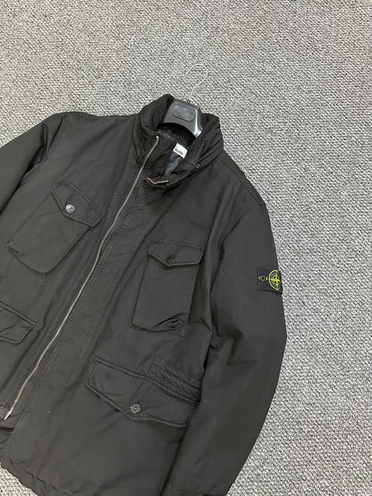 stone island black cotton jacket for men
