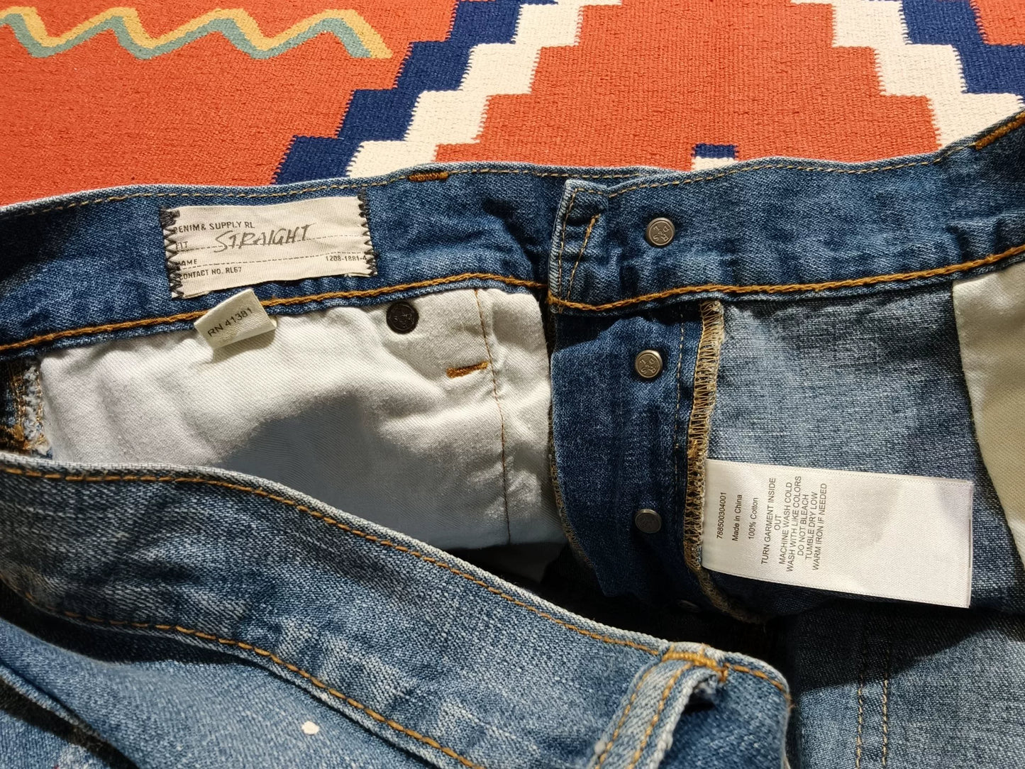RRL Double Knee Paint Splatter Jeans