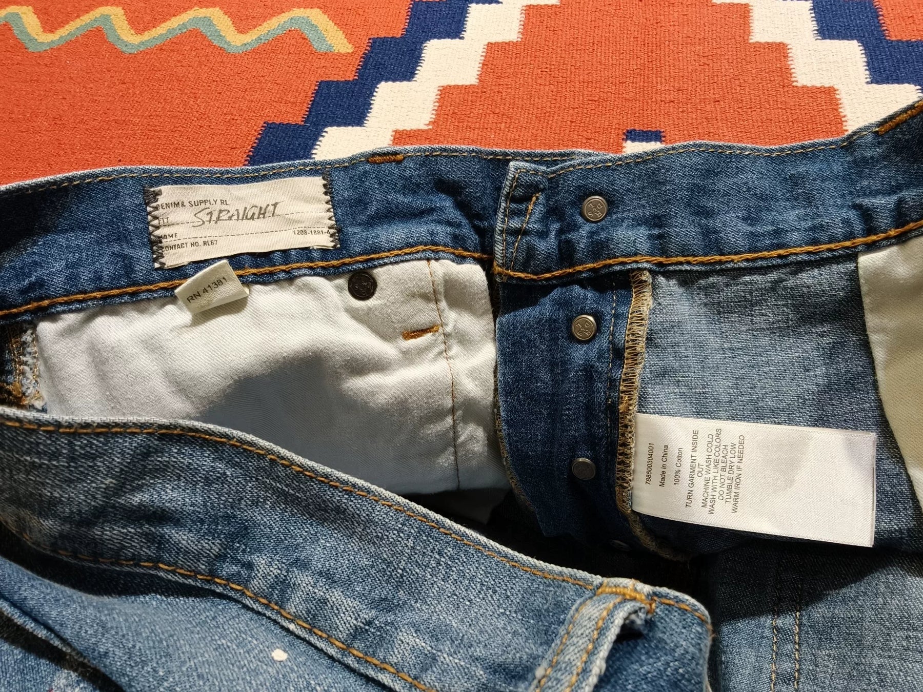 RRL Double Knee Paint Splatter Jeans