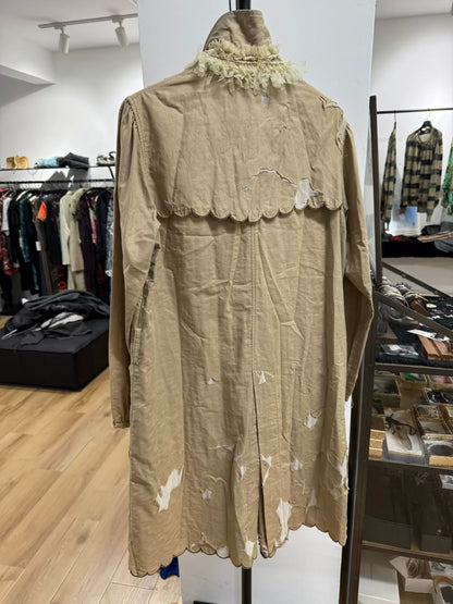 UNDERCOVER Distressed Trench Coat in Beige