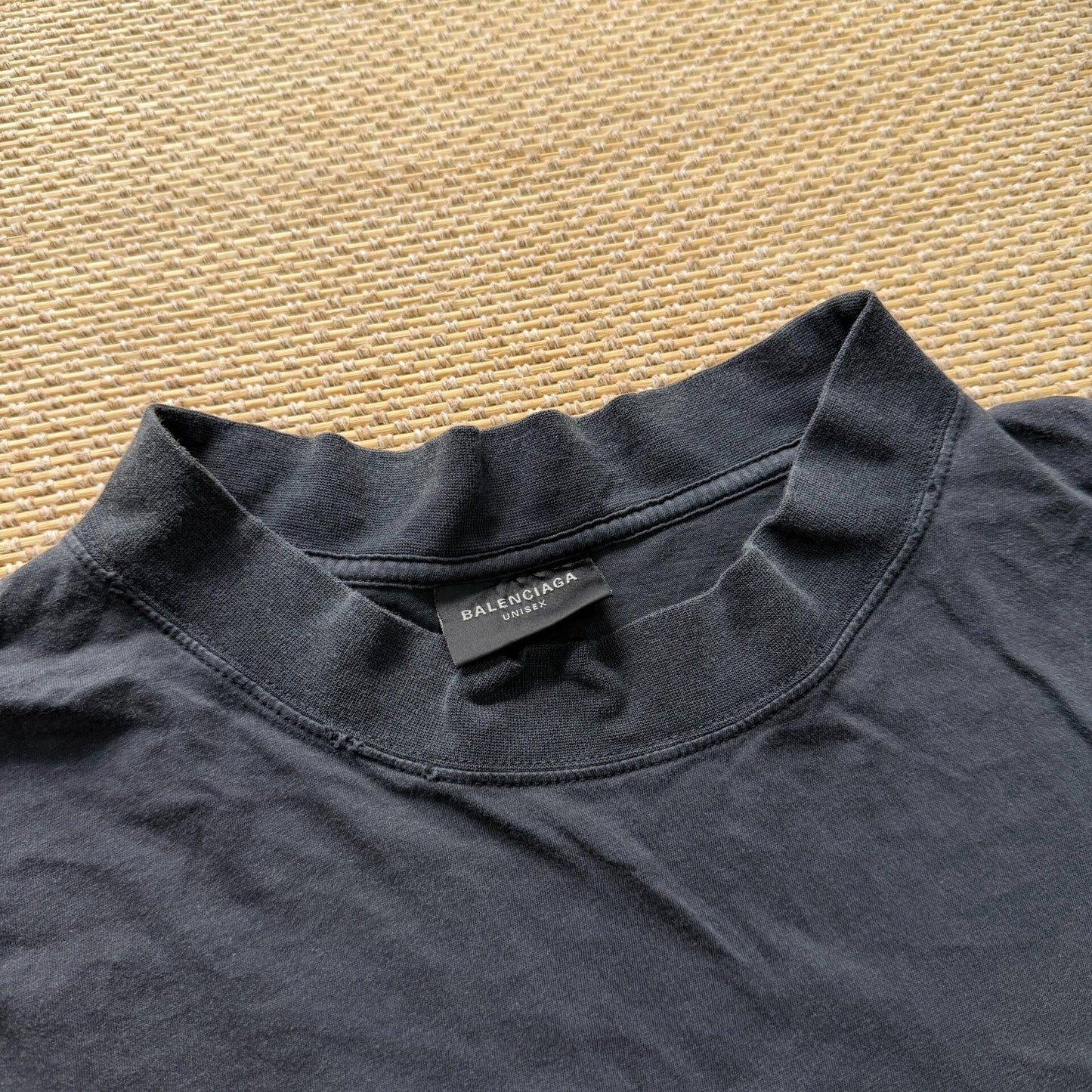 Balenciaga Black Washed Short Sleeve Tee