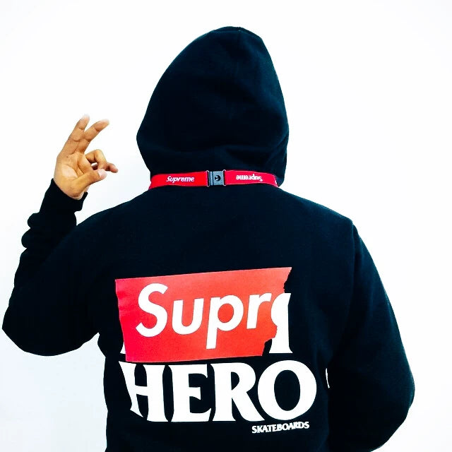 supreme x anti hero zip up hooded sweatshirt