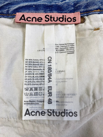 Acne Studios Blue Ink Splash Baggy Jeans