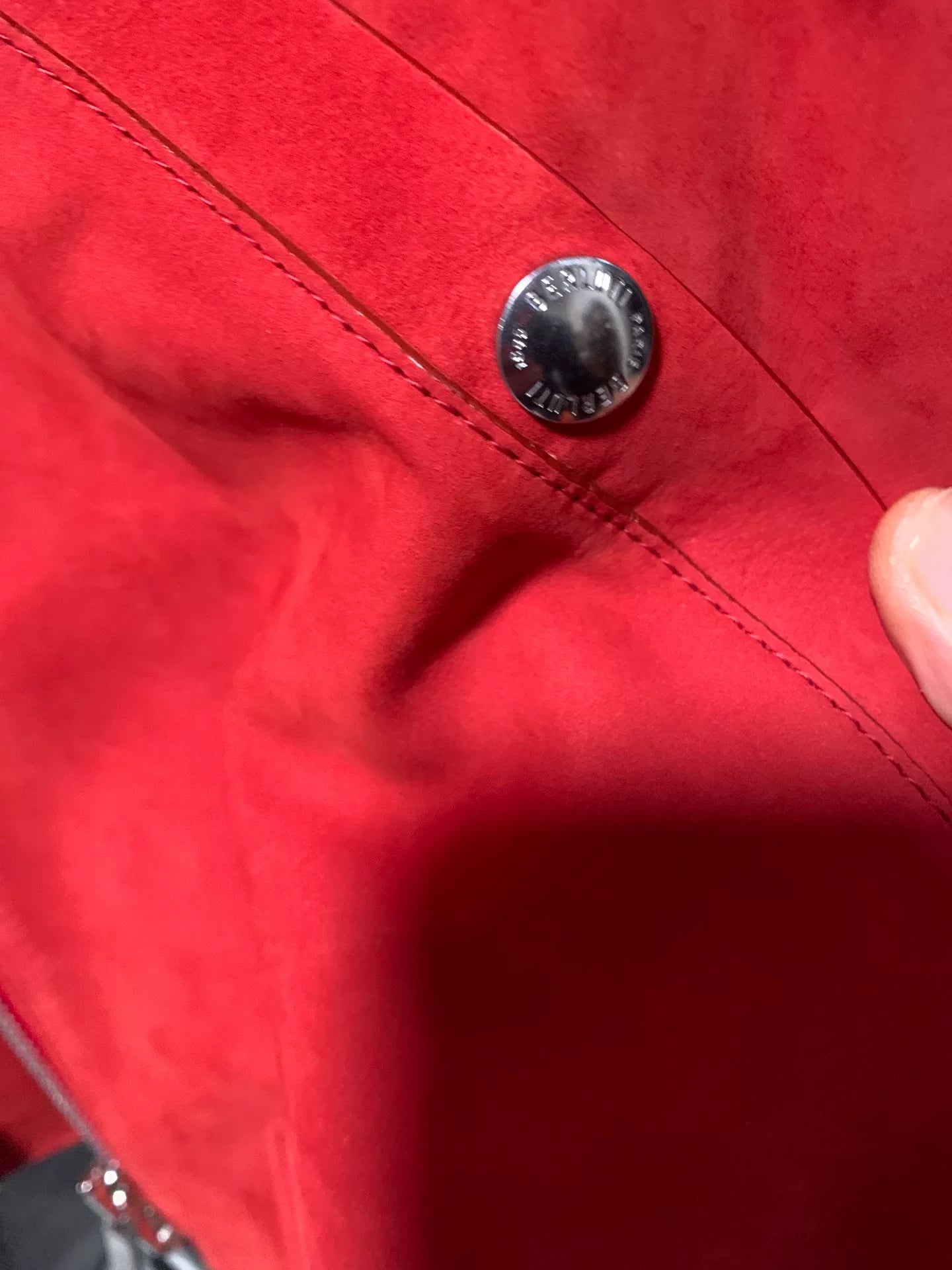 berluti red leather bomber jacket size 46