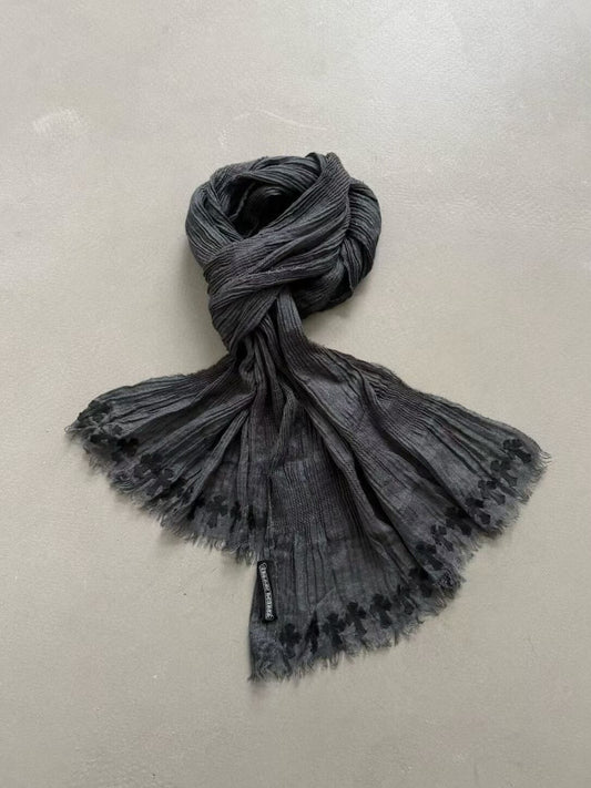 Chrome Hearts Cross Patch Grey Scarf