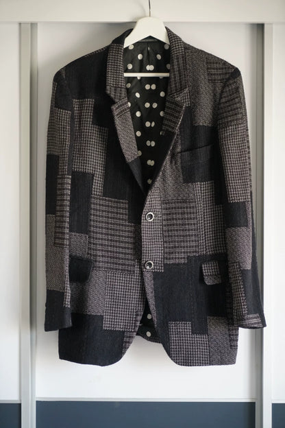 yohji yamamoto patchwork wool blazer