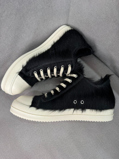 Rick Owens Horsehair High-Top Black White