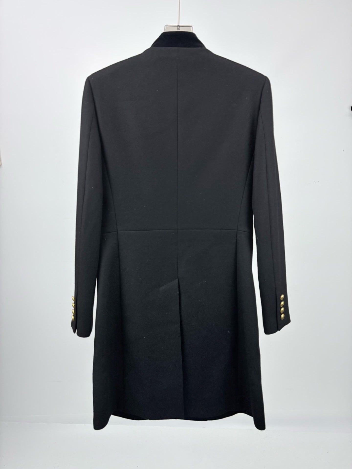 Saint Laurent Wool Coat with Gold Buttons
