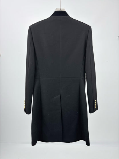 Saint Laurent Wool Coat with Gold Buttons