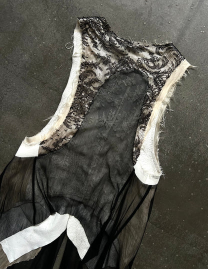 Double-Sided Lace and Leather Vest