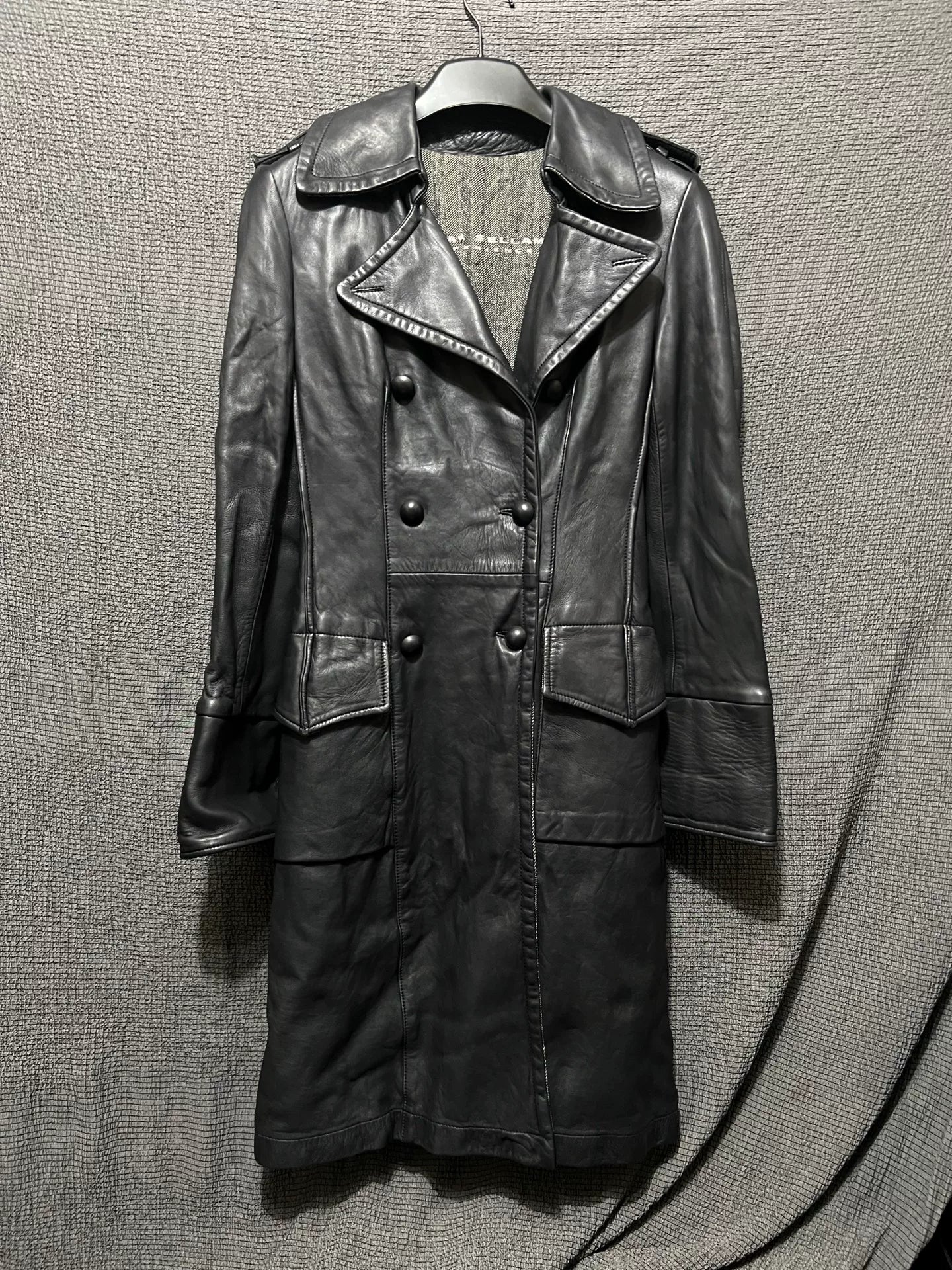 Isaac Sellam Double-Breasted Leather Coat