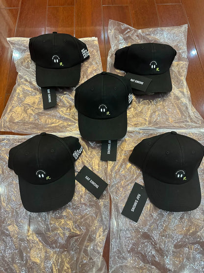 raf simons smiley logo black cap