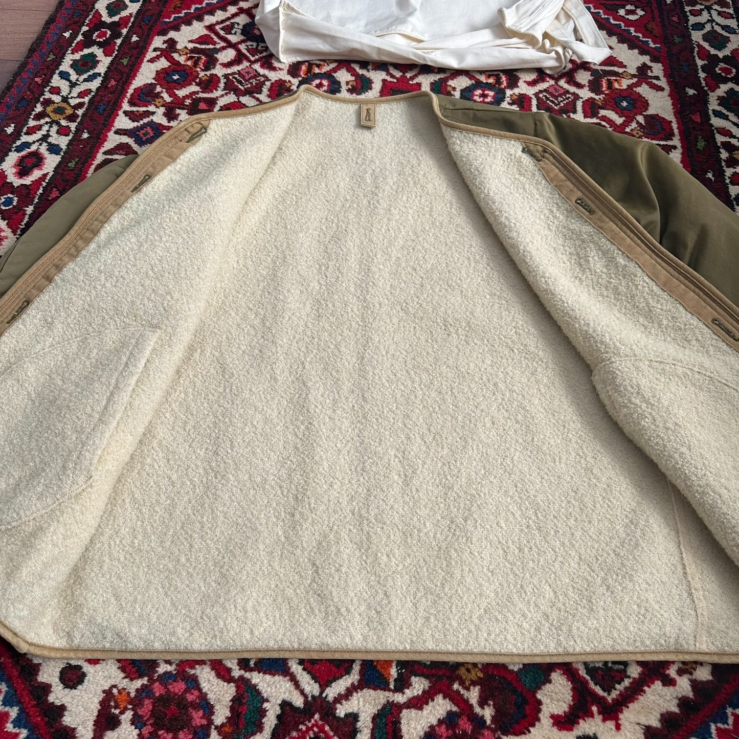 visvim iris liner jacket in khaki green