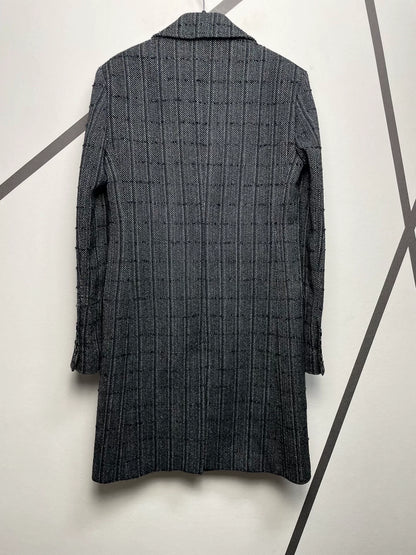 Saint Laurent Double-Breasted Checkered Coat
