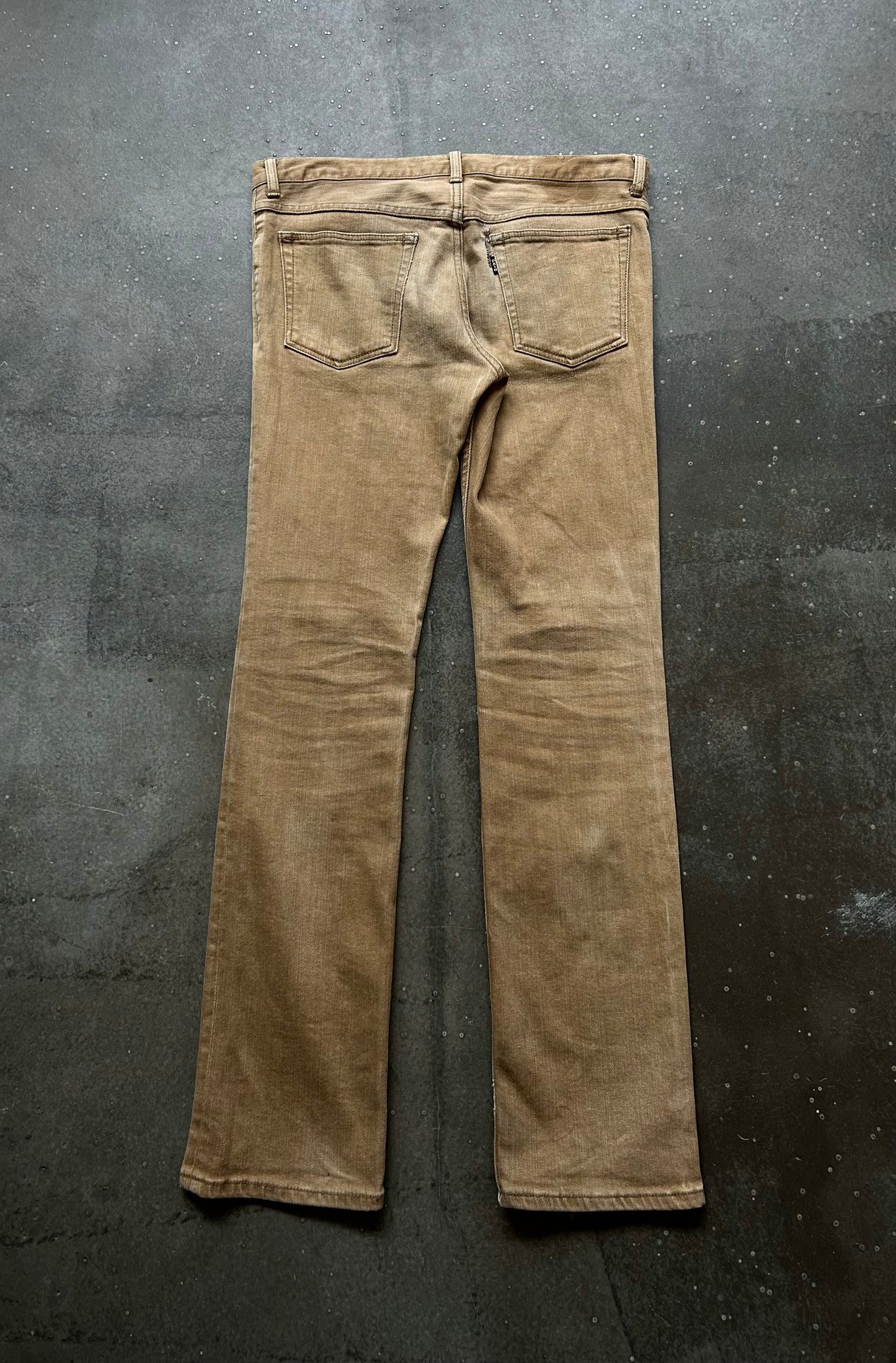 number nine skinny jeans in beige color