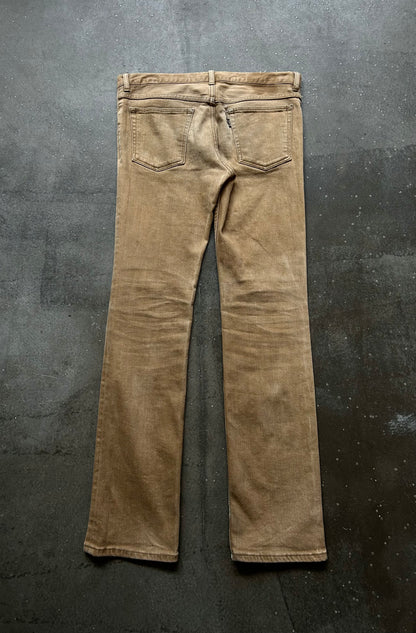 number nine skinny jeans in beige color