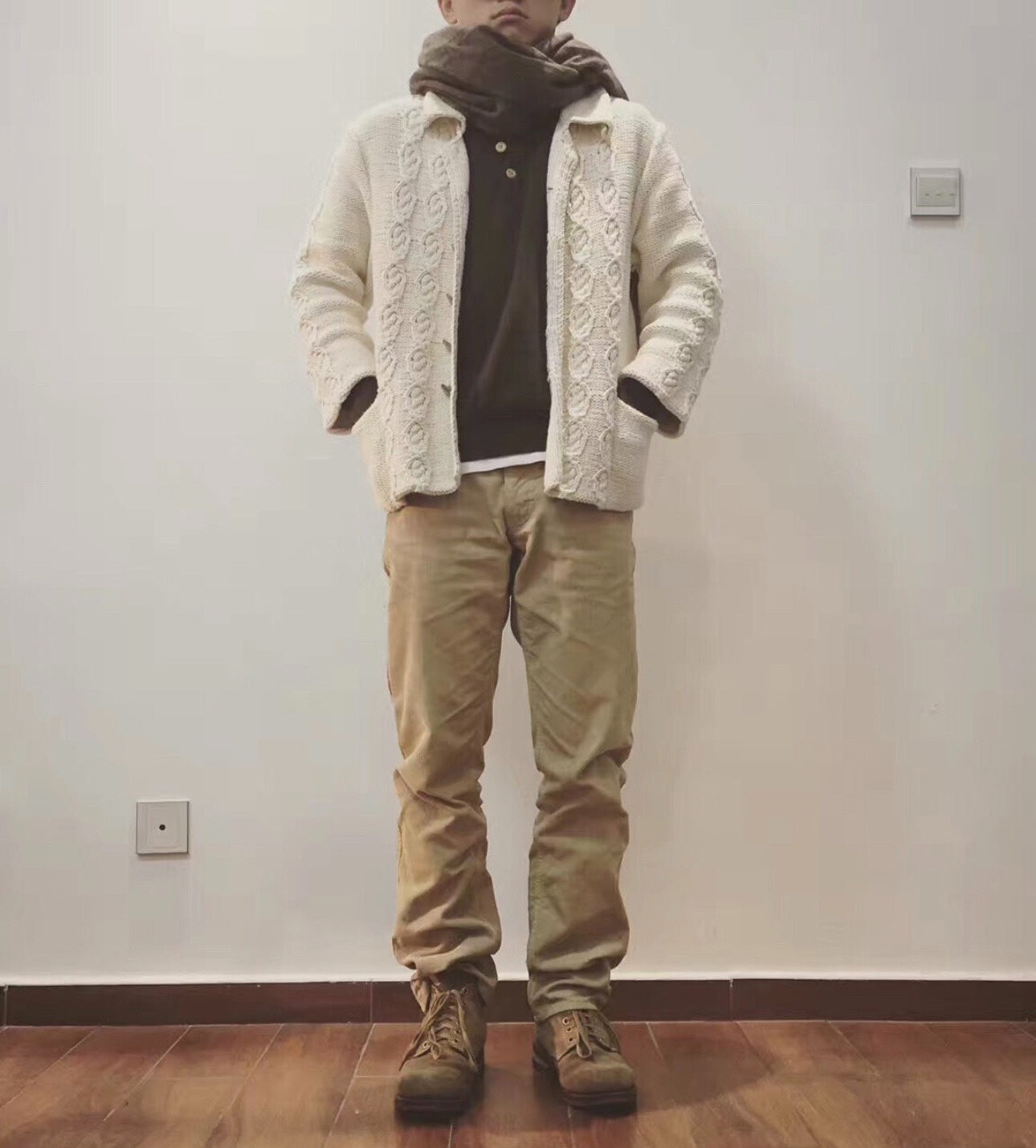 visvim highland knit bucky coverall ivory
