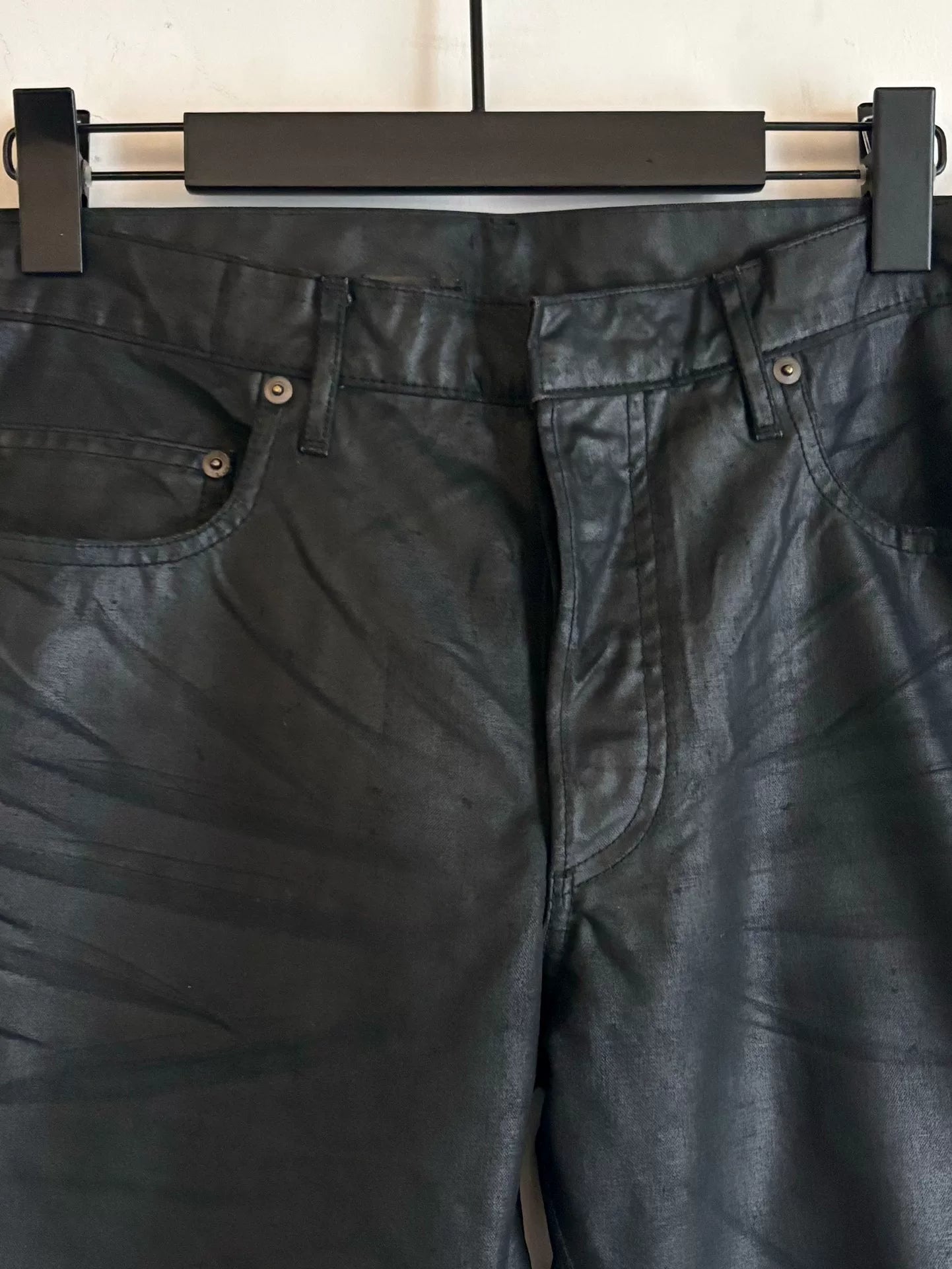 Dior Homme Black Waxed Cotton Pants