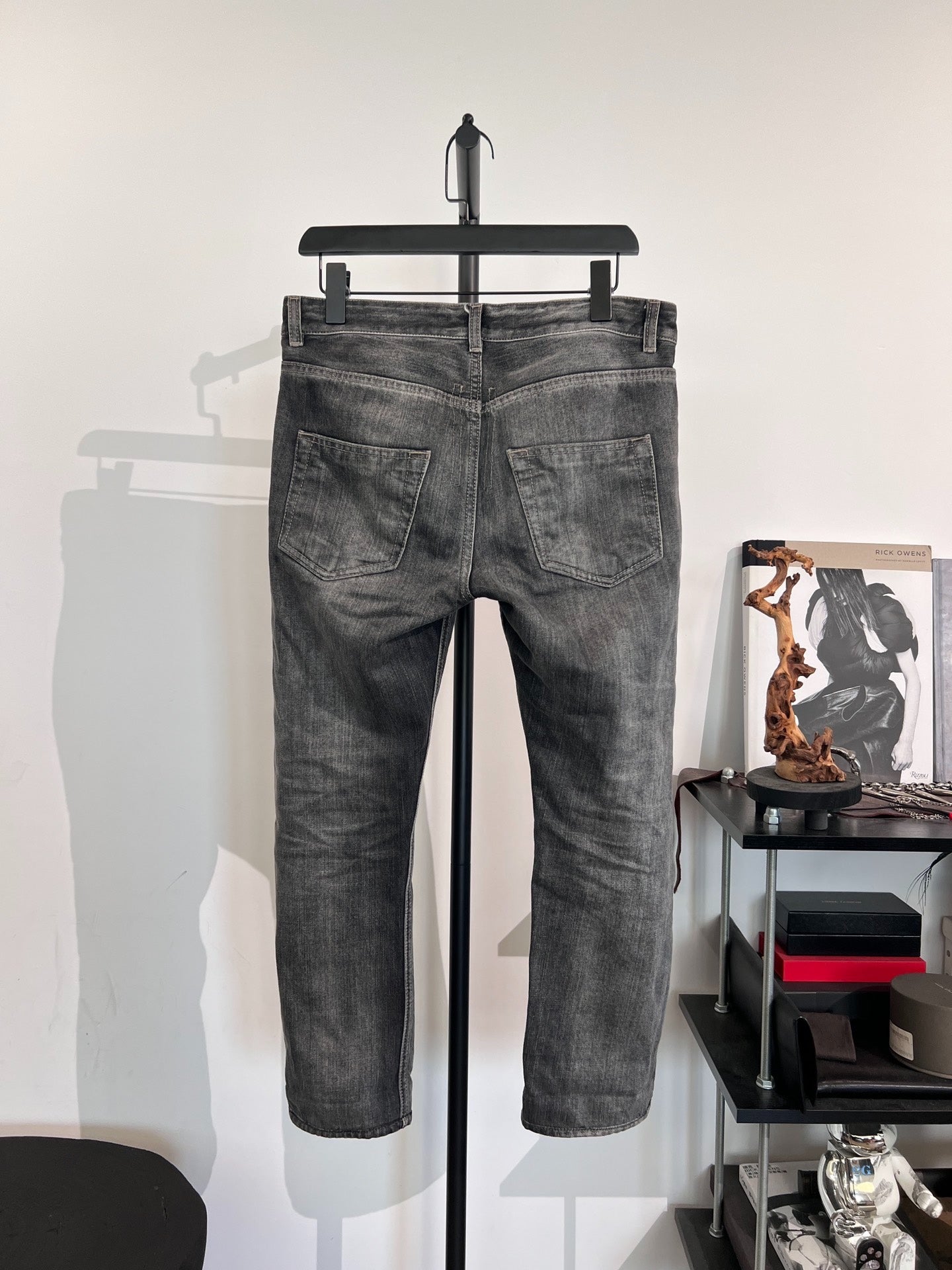 Rick Owens Drkshdw Washed Distressed Cropped Jeans 31