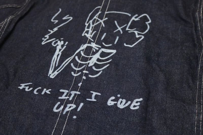 kaws graffiti denim jacket size m