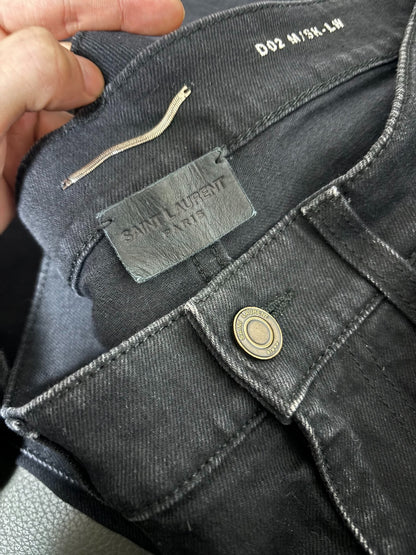 Saint Laurent Black Gray Vintage Denim Pants