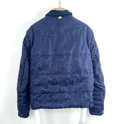 Gucci Blue Logo Reversible Cotton Jacket